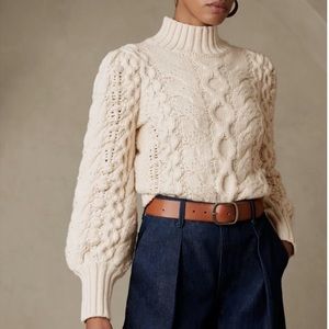 NWT Banana Republic Ticino Puff-Sleeve Sweater Size XL